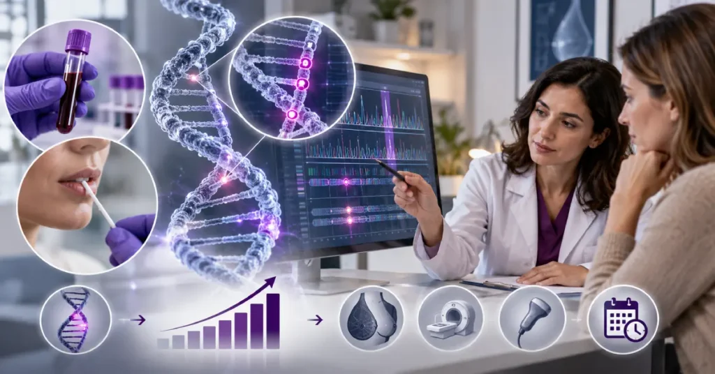 آزمایش ژن BRCA با نمونه خون یا بزاق، بررسی DNA و تفسیر نتیجه برای ارزیابی خطر سرطان